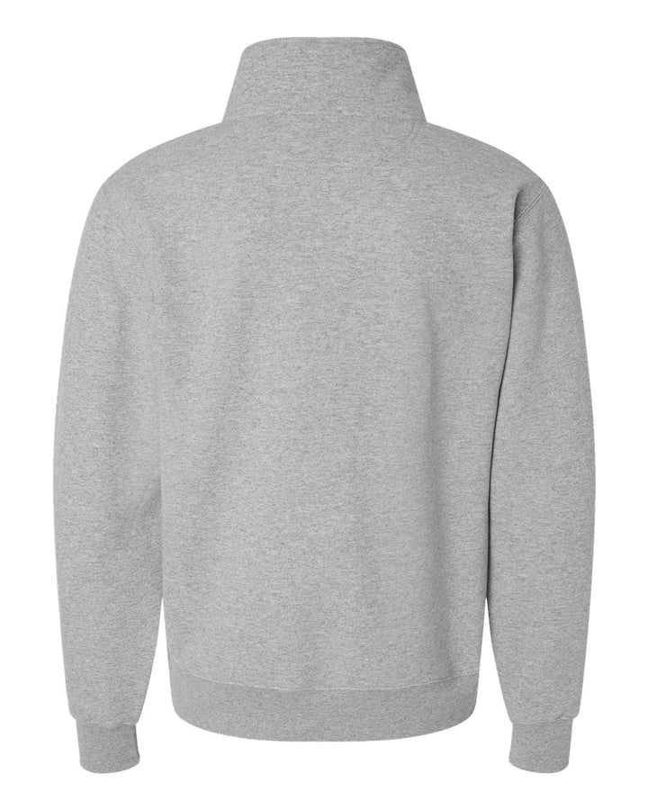 Rear View of Light Steel Powerblend® Quarter-Zip Pullover - S450
