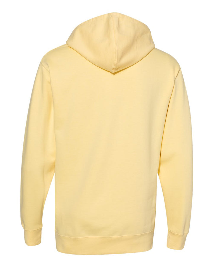 Rear View of Light Yellow Midweight Hooded Sweatshirt - SS4500