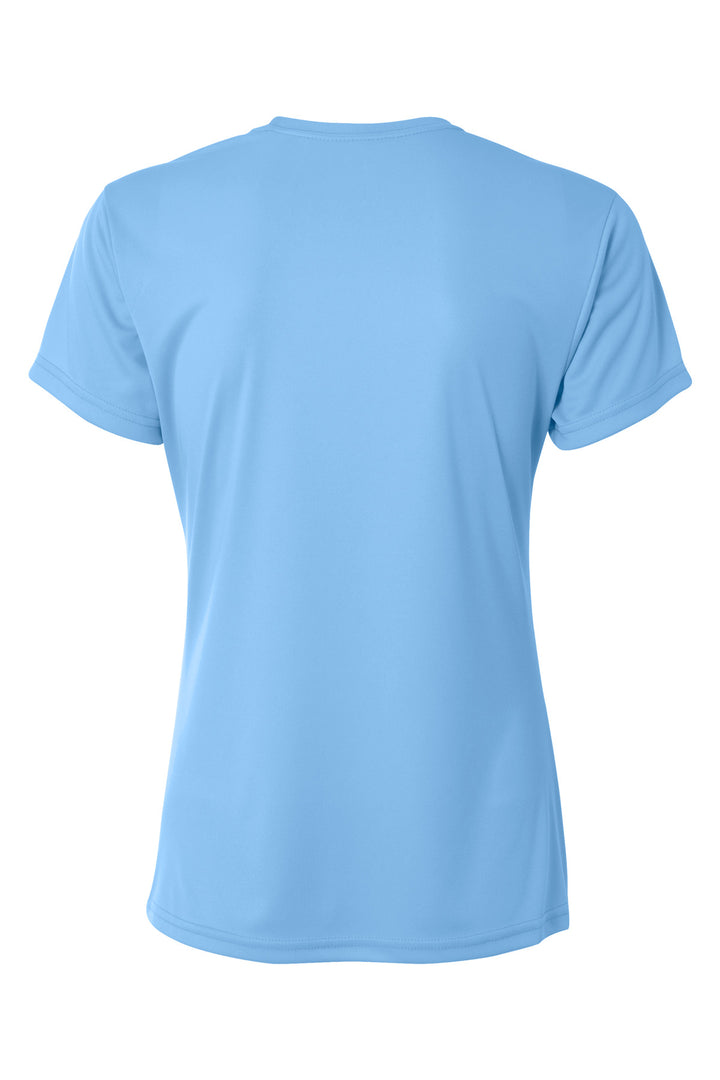 Rear View of LightBlue A4 Women's Cooling Performance Short Sleeve Tee A4NW3201