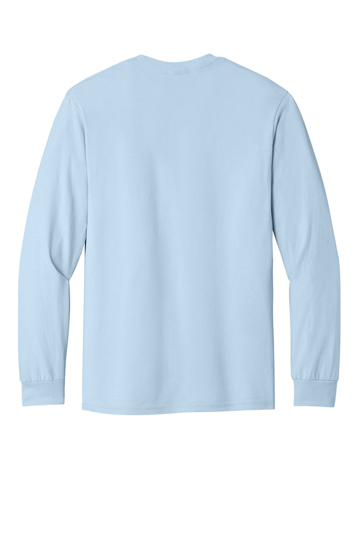 Rear View of LightBlue Gildan - Heavy Cotton 100% Cotton Long Sleeve T-Shirt. 5400