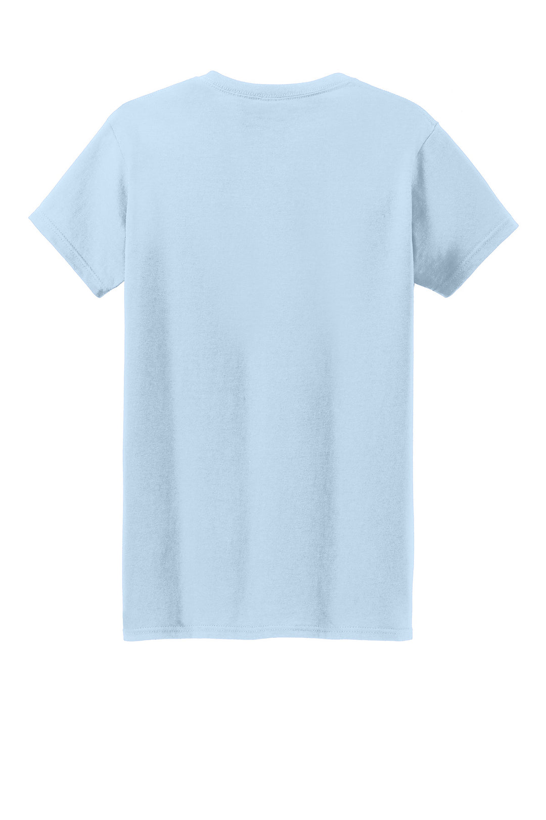 Rear View of LightBlue Gildan Women's Heavy Cotton 100% Cotton T-Shirt. 5000L