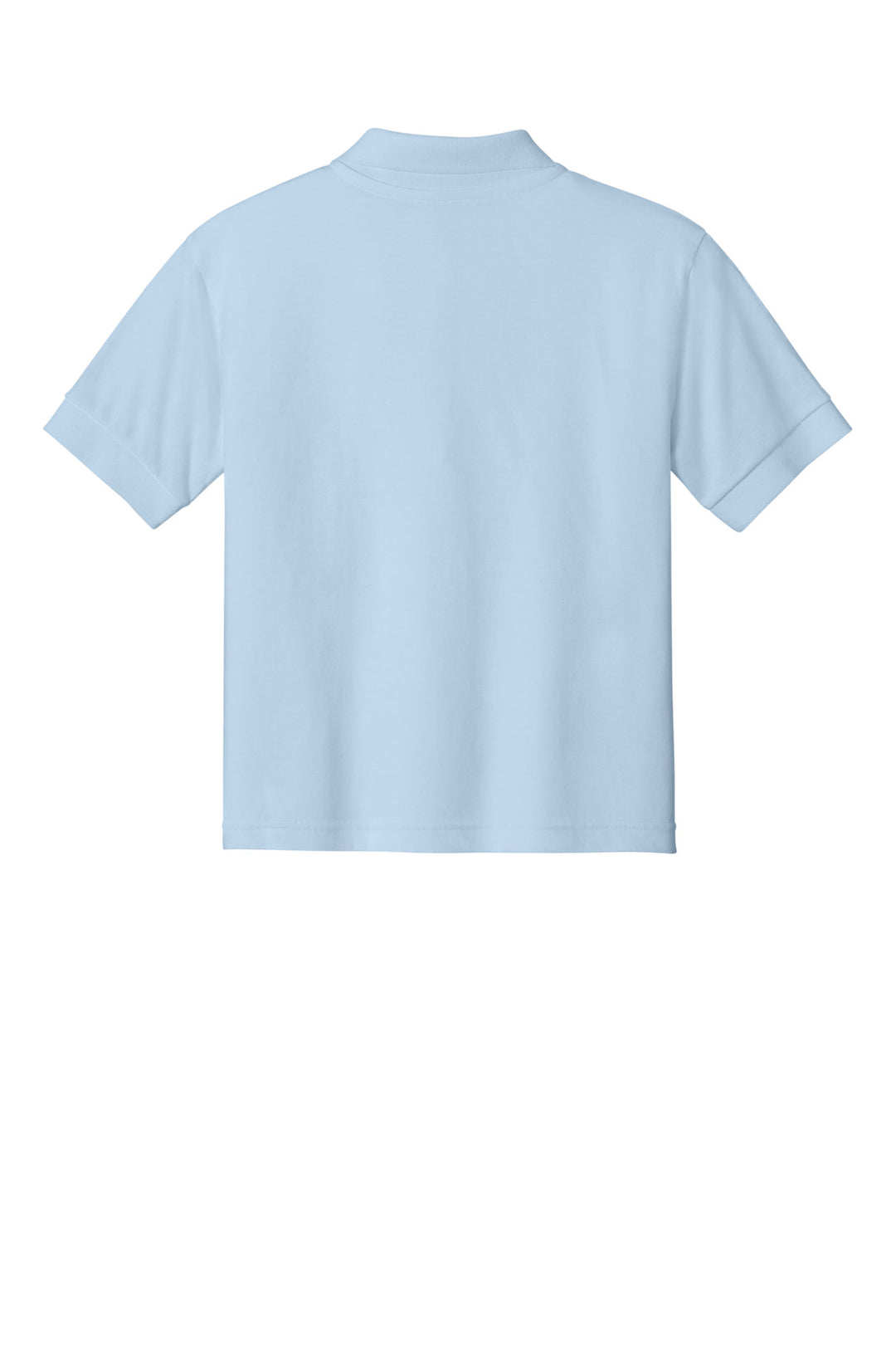 Rear View of LightBlue Gildan Youth DryBlend 6-Ounce Jersey Knit Sport Shirt. 8800B