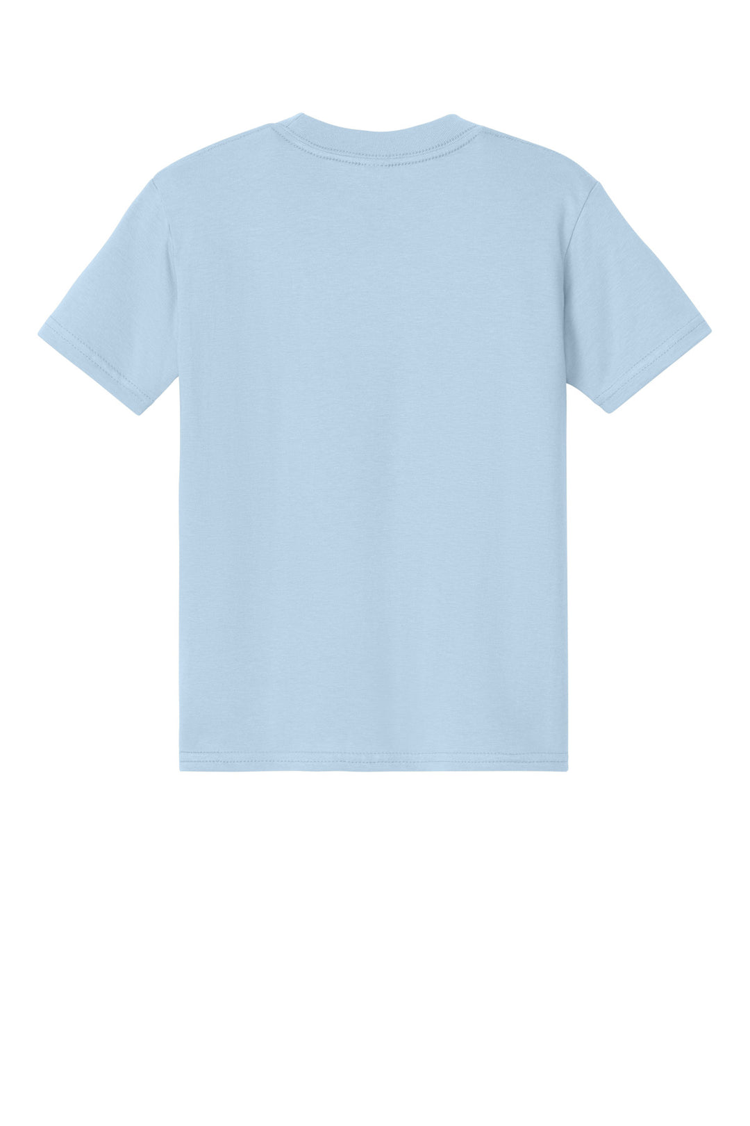 Rear View of LightBlue Gildan Youth Softstyle Midweight Tee 65000B