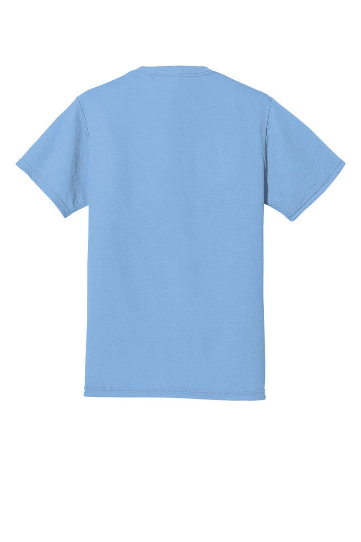 Rear View of LightBlue Jerzees Dri-Power 100% Polyester T-Shirt. 21M