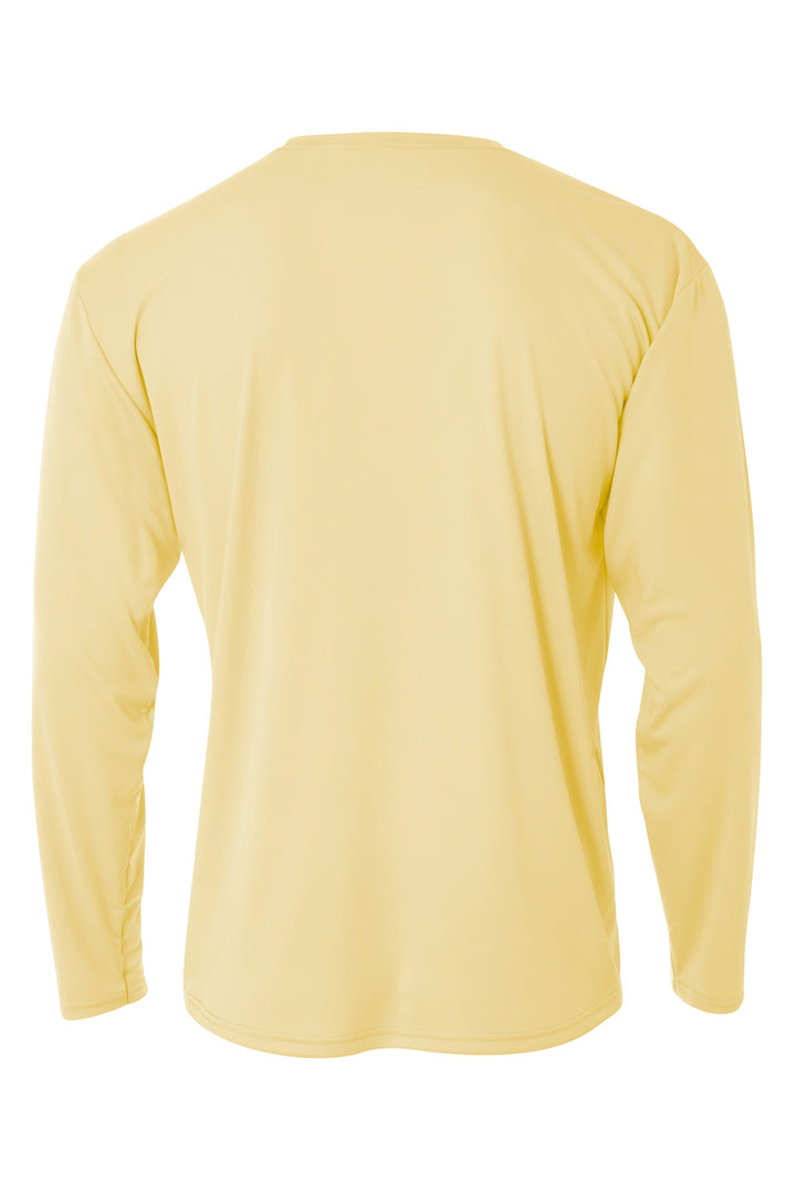 Rear View of LightYllw A4 Cooling Performance Long Sleeve Tee A4N3165