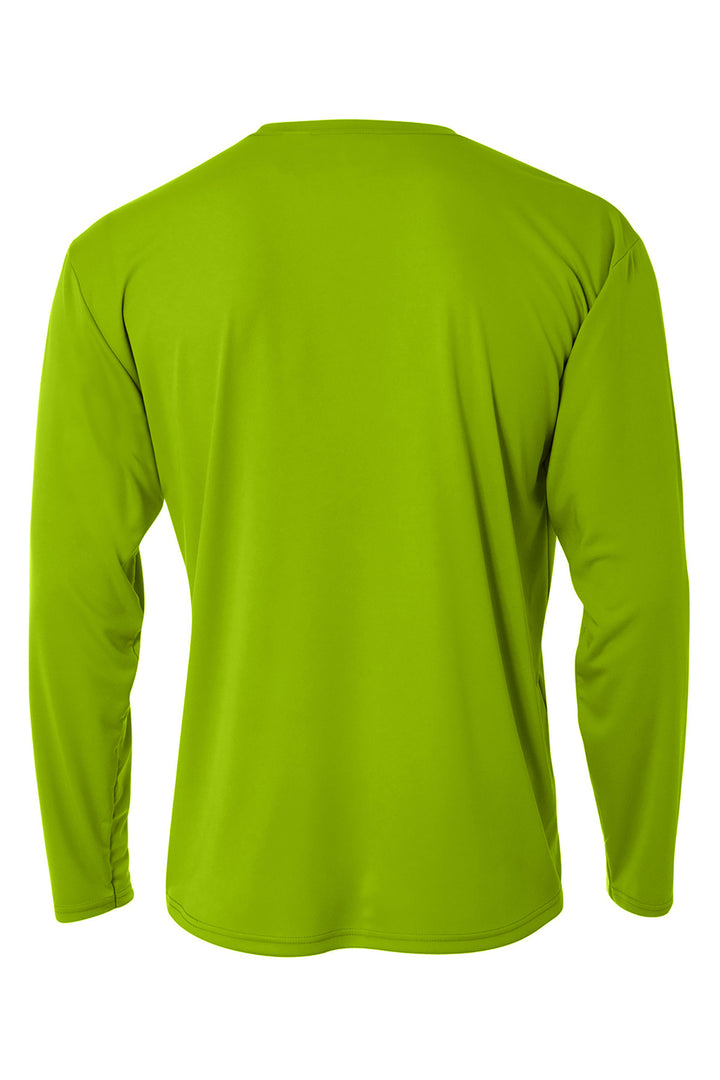 Rear View of Lime A4 Cooling Performance Long Sleeve Tee A4N3165