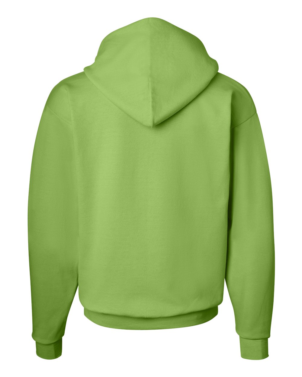 Rear View of Lime Ecosmart® Hooded Sweatshirt - P170