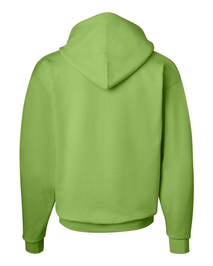 Rear View of Lime Ecosmart® Hooded Sweatshirt - P170