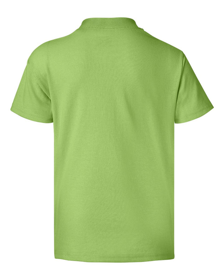 Rear View of Lime Ecosmart™ Youth T-Shirt - 5370