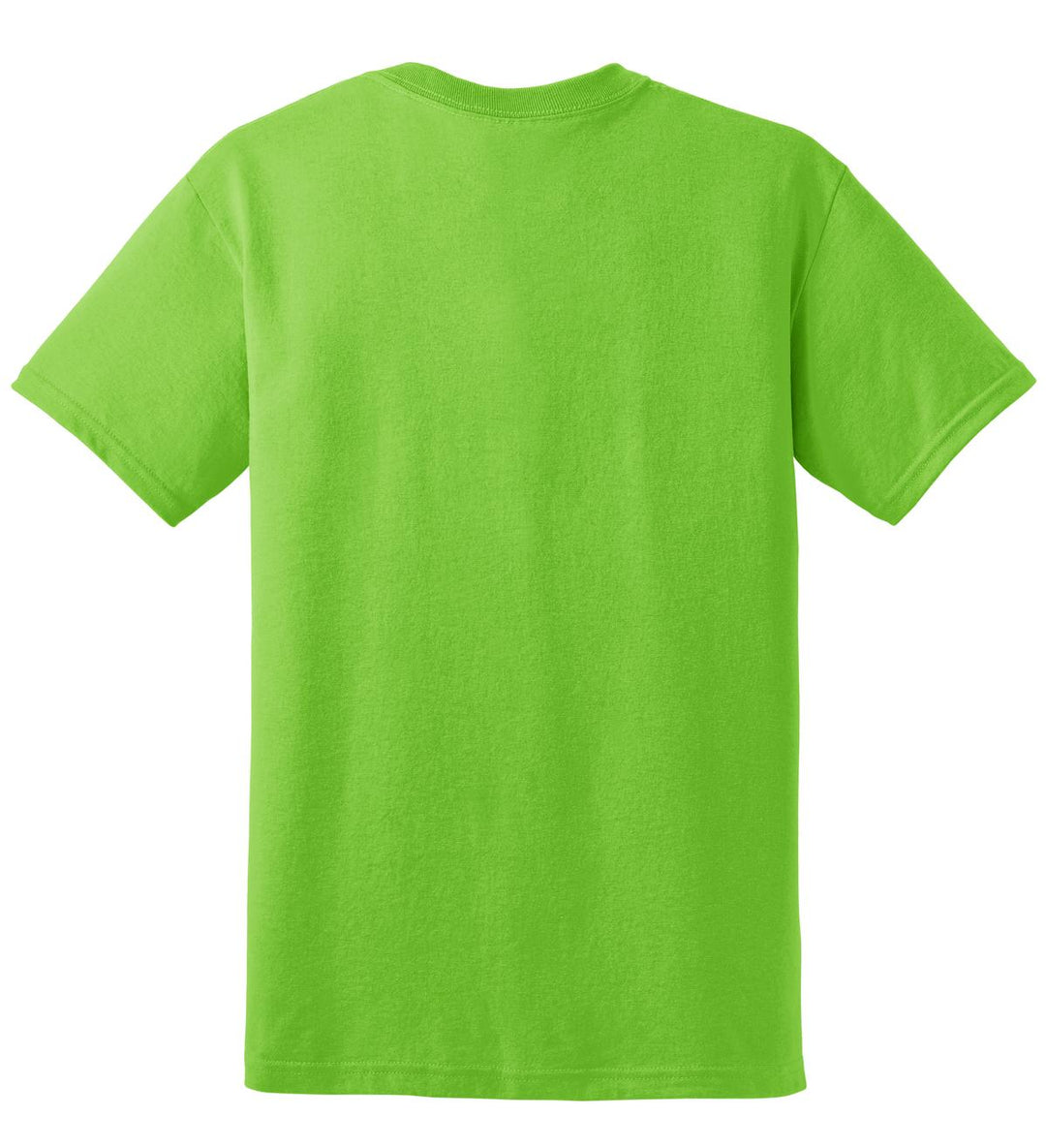 Rear View of Lime Gildan DryBlend 50 Cotton/50 Poly T-Shirt. 8000