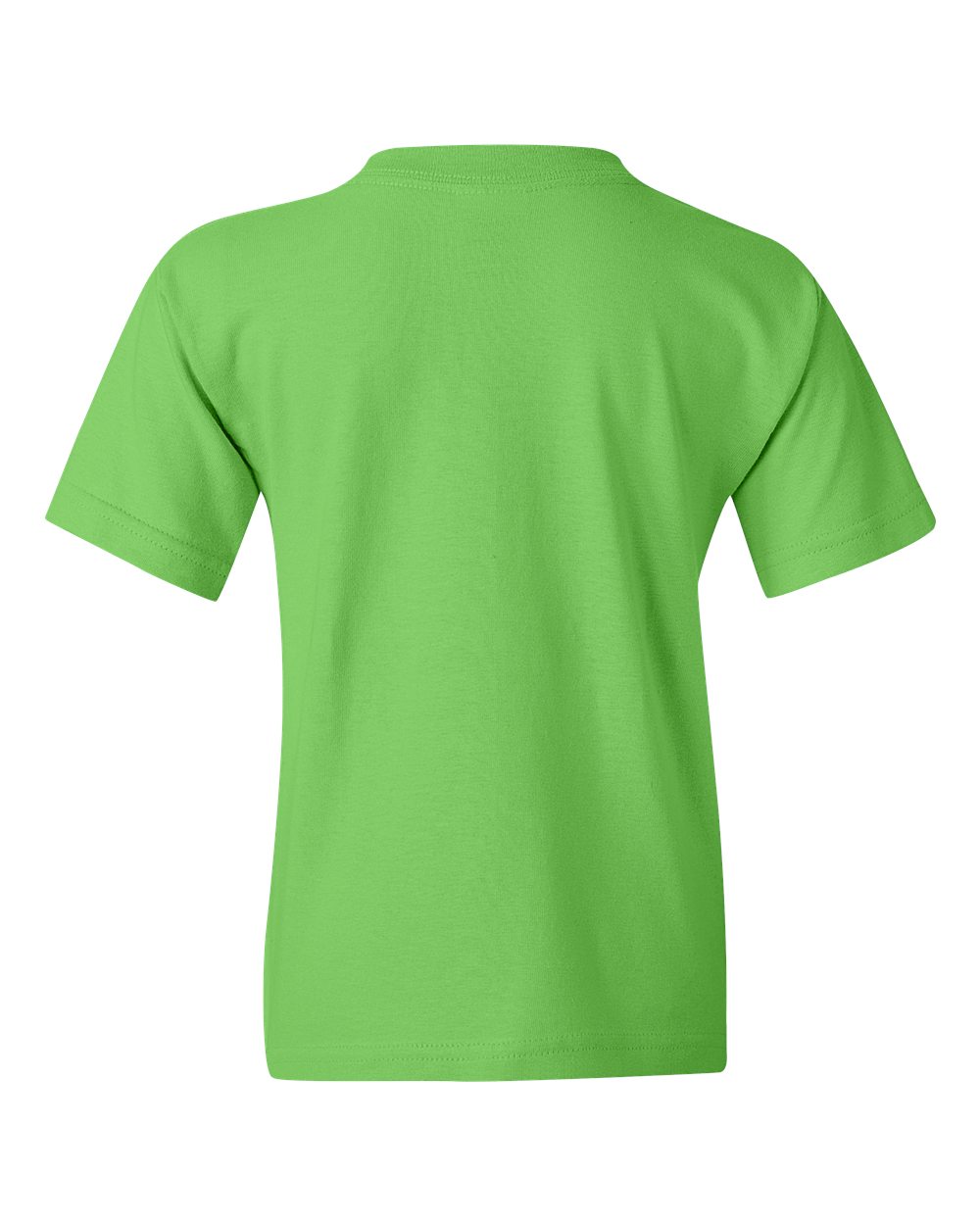 Rear View of Lime Heavy Cotton™ Youth T-Shirt - 5000B