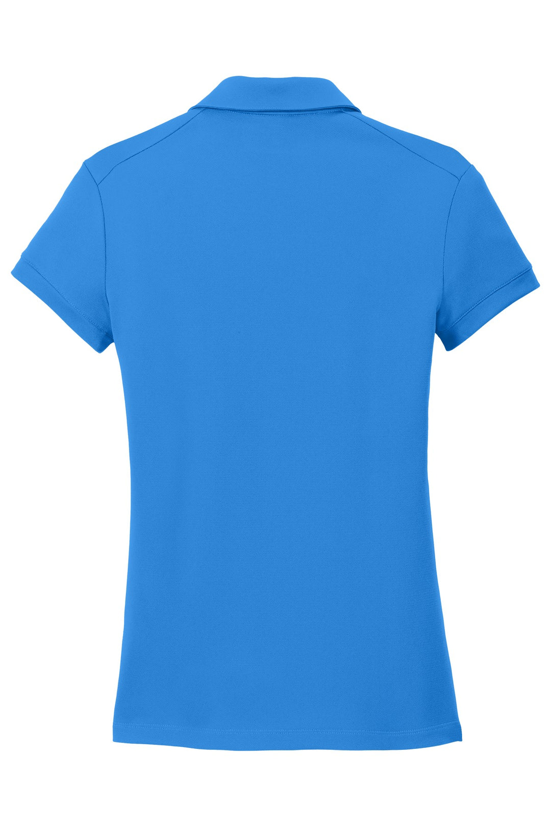 Rear View of Lt Photo Blue Nike Women's Dri-FIT Solid Icon Pique Modern Fit Polo. 746100