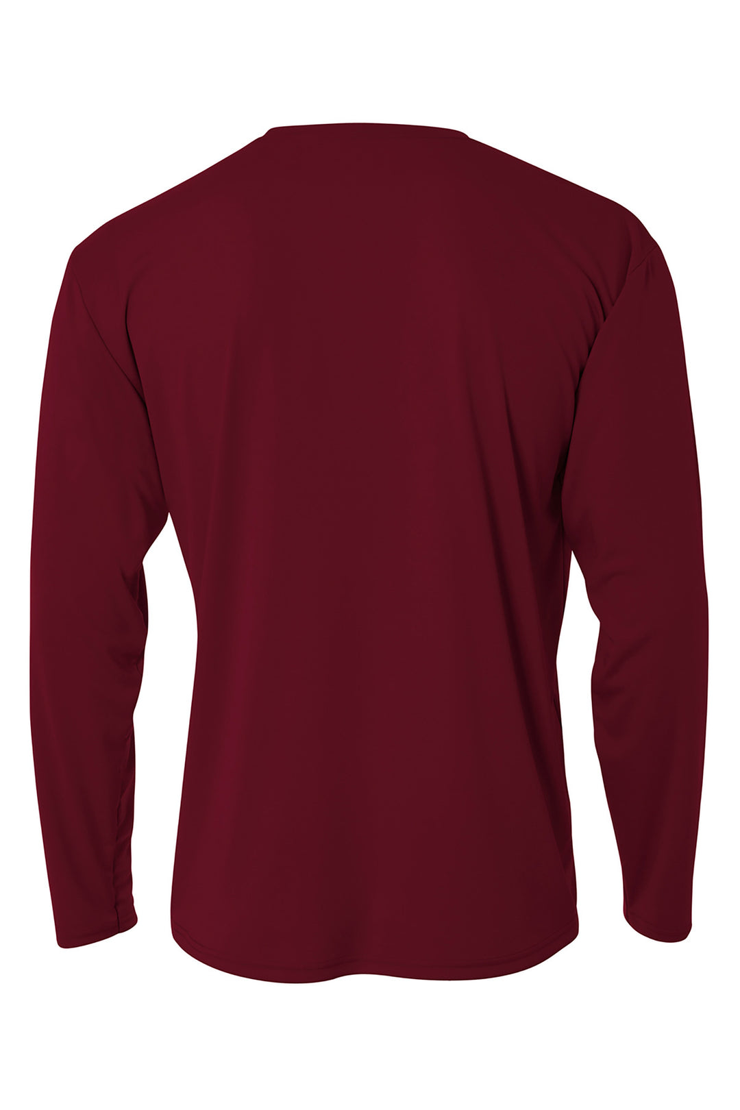 Rear View of Maroon A4 Cooling Performance Long Sleeve Tee A4N3165