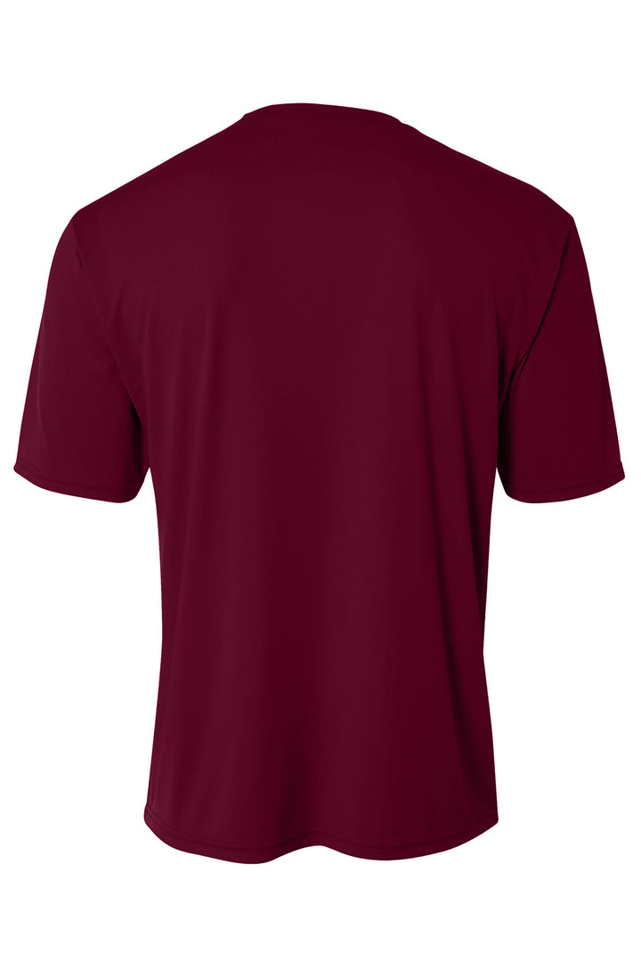 Rear View of Maroon A4 Youth Cooling Performance Short Sleeve Tee A4NB3142