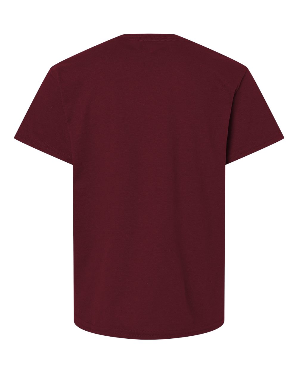 Rear View of Maroon DryBlend® Youth T-Shirt - 8000B