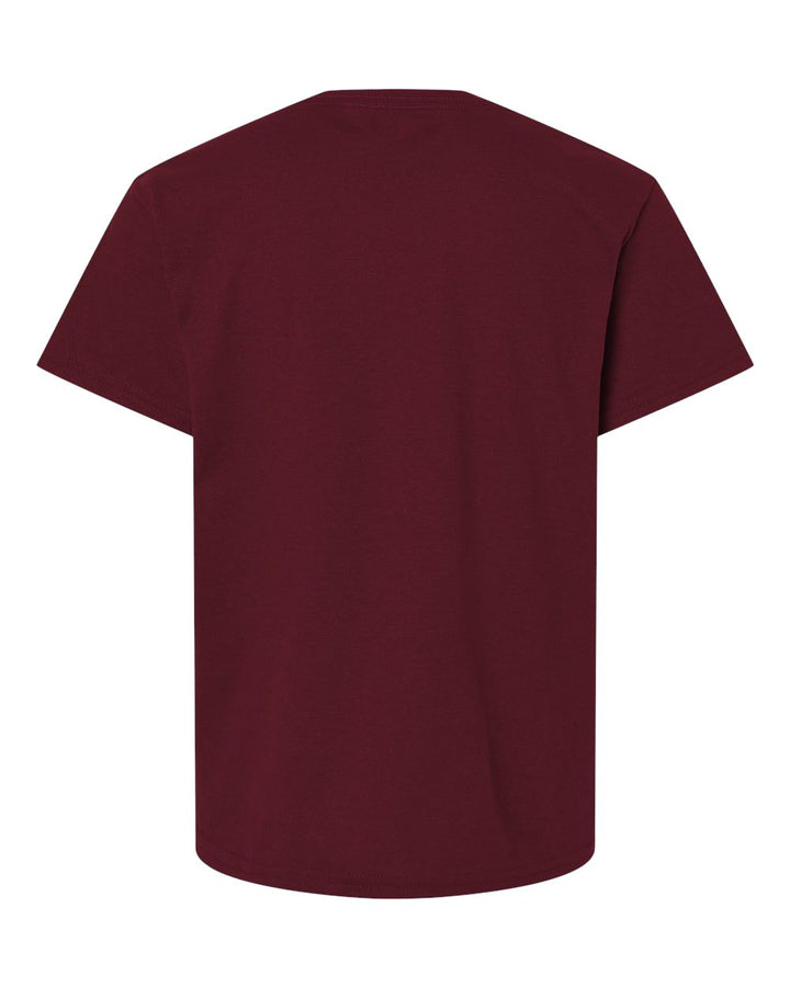Rear View of Maroon DryBlend® Youth T-Shirt - 8000B
