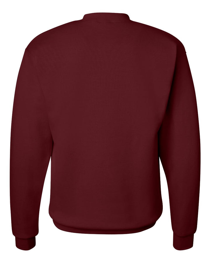Rear View of Maroon Ecosmart® Crewneck Sweatshirt - P160