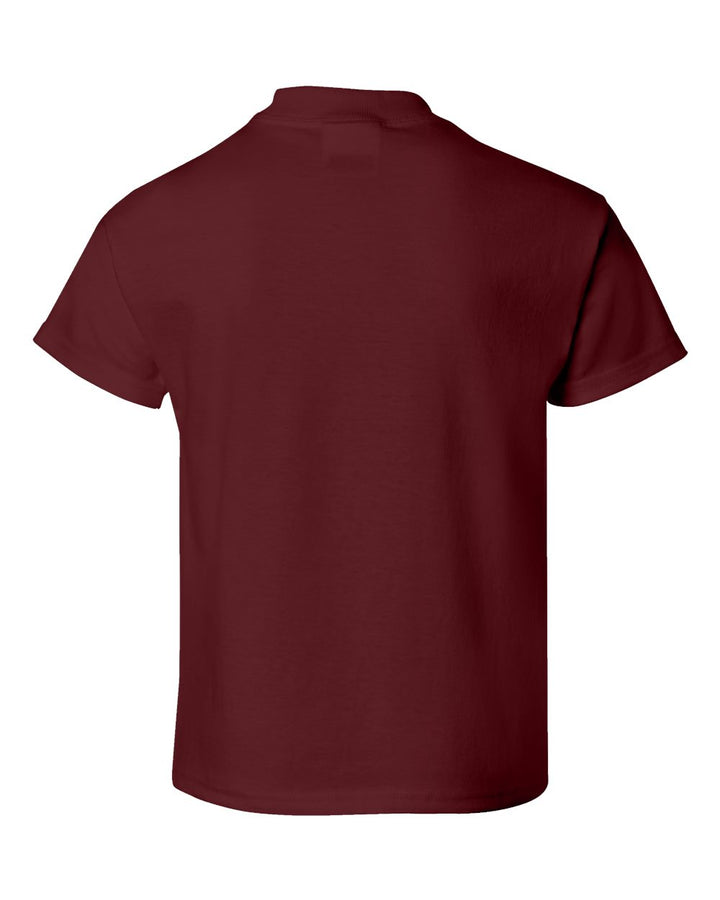 Rear View of Maroon Essential-T Youth T-Shirt - 5480