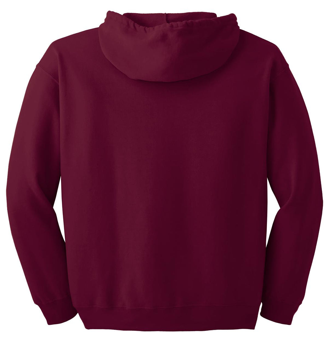 Rear View of Maroon Gildan - Heavy Blend Full-Zip Hooded Sweatshirt. 18600