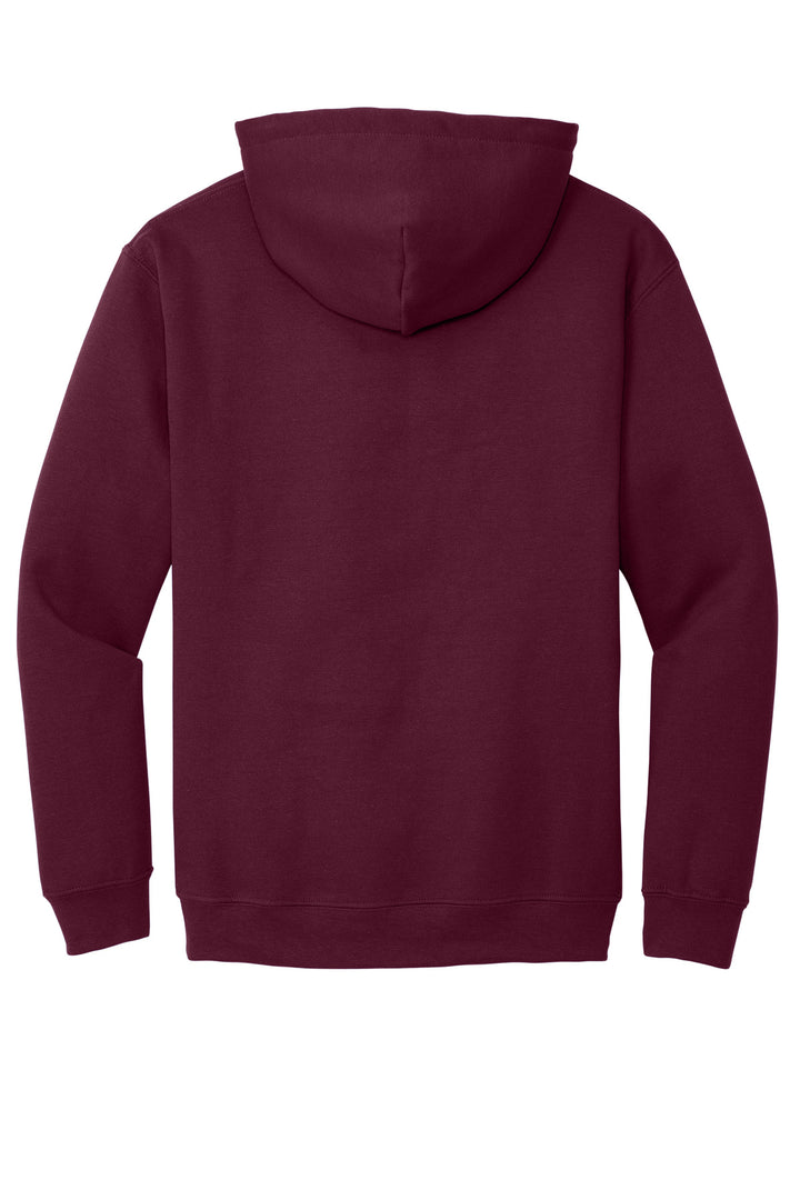 Rear View of Maroon Gildan - Heavy Blend Hooded Sweatshirt. 18500