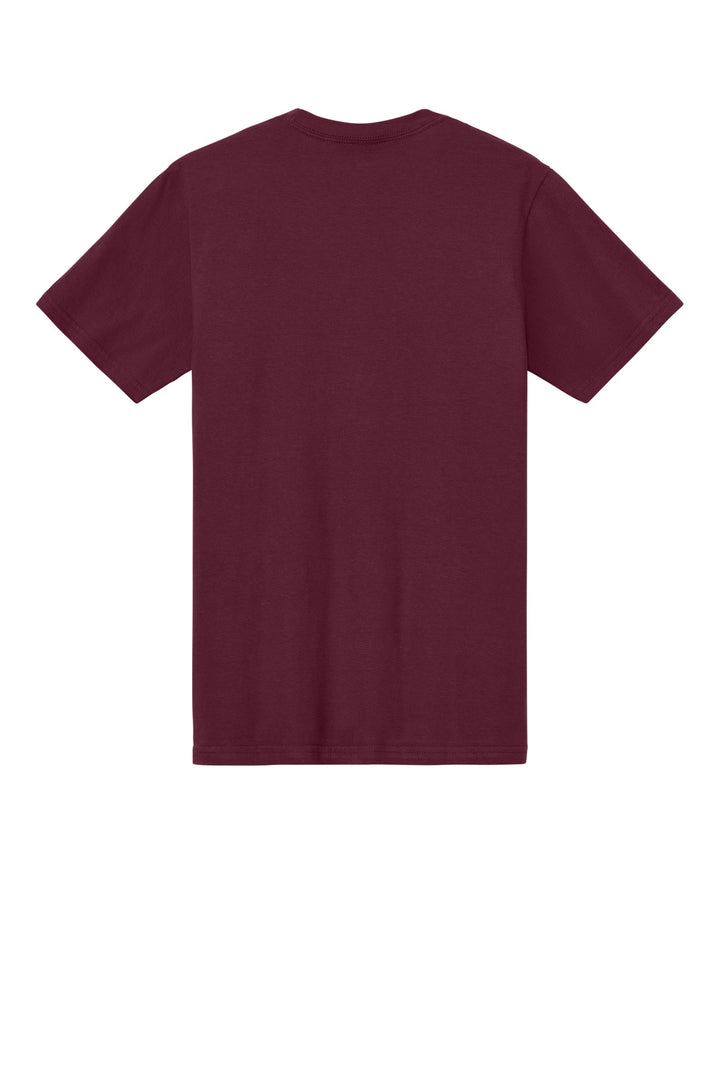 Rear View of Maroon Gildan Softstyle Midweight Tee 65000