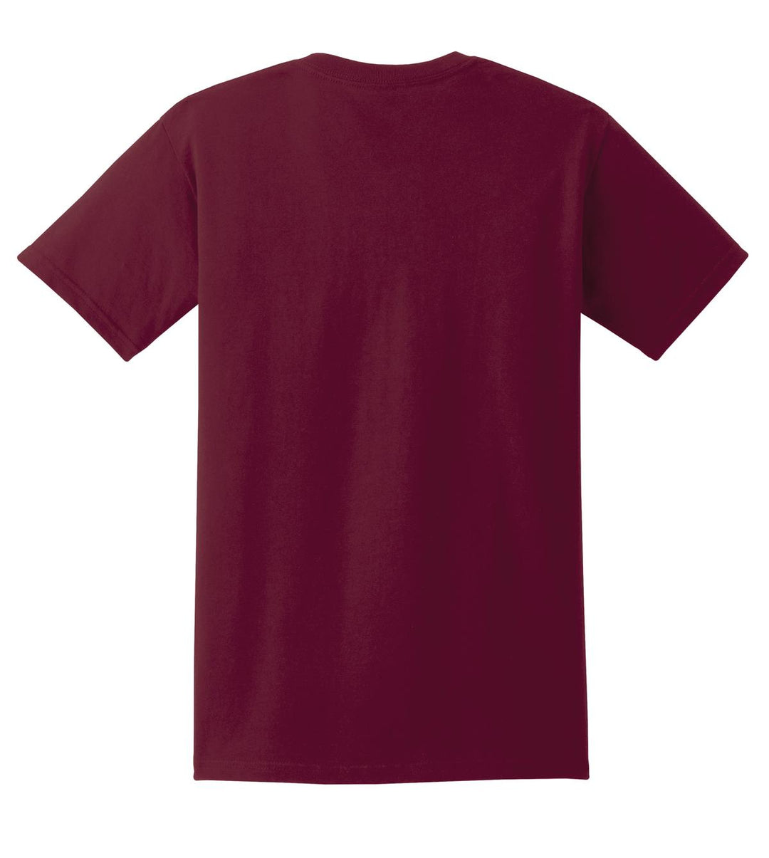 Rear View of Maroon Gildan - Ultra Cotton 100% US Cotton T-Shirt with Pocket. 2300