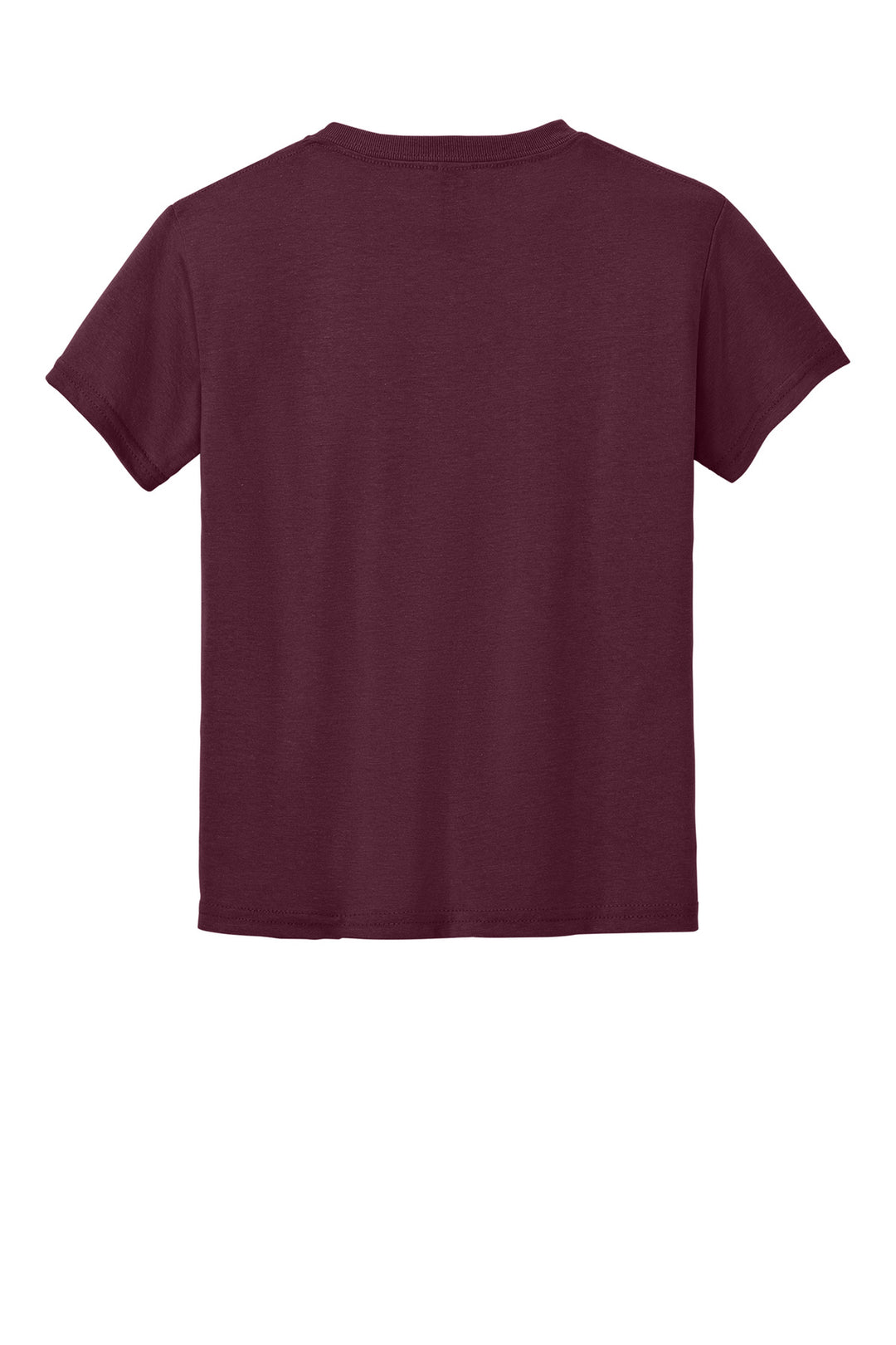 Rear View of Maroon Gildan Youth DryBlend 50 Cotton/50 Poly T-Shirt. 8000B
