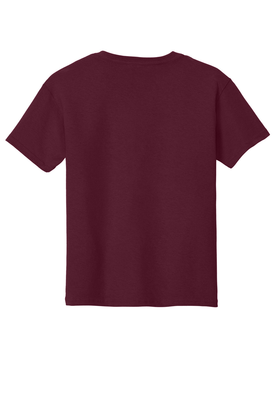 Rear View of Maroon Gildan - Youth Heavy Cotton 100% Cotton T-Shirt. 5000B