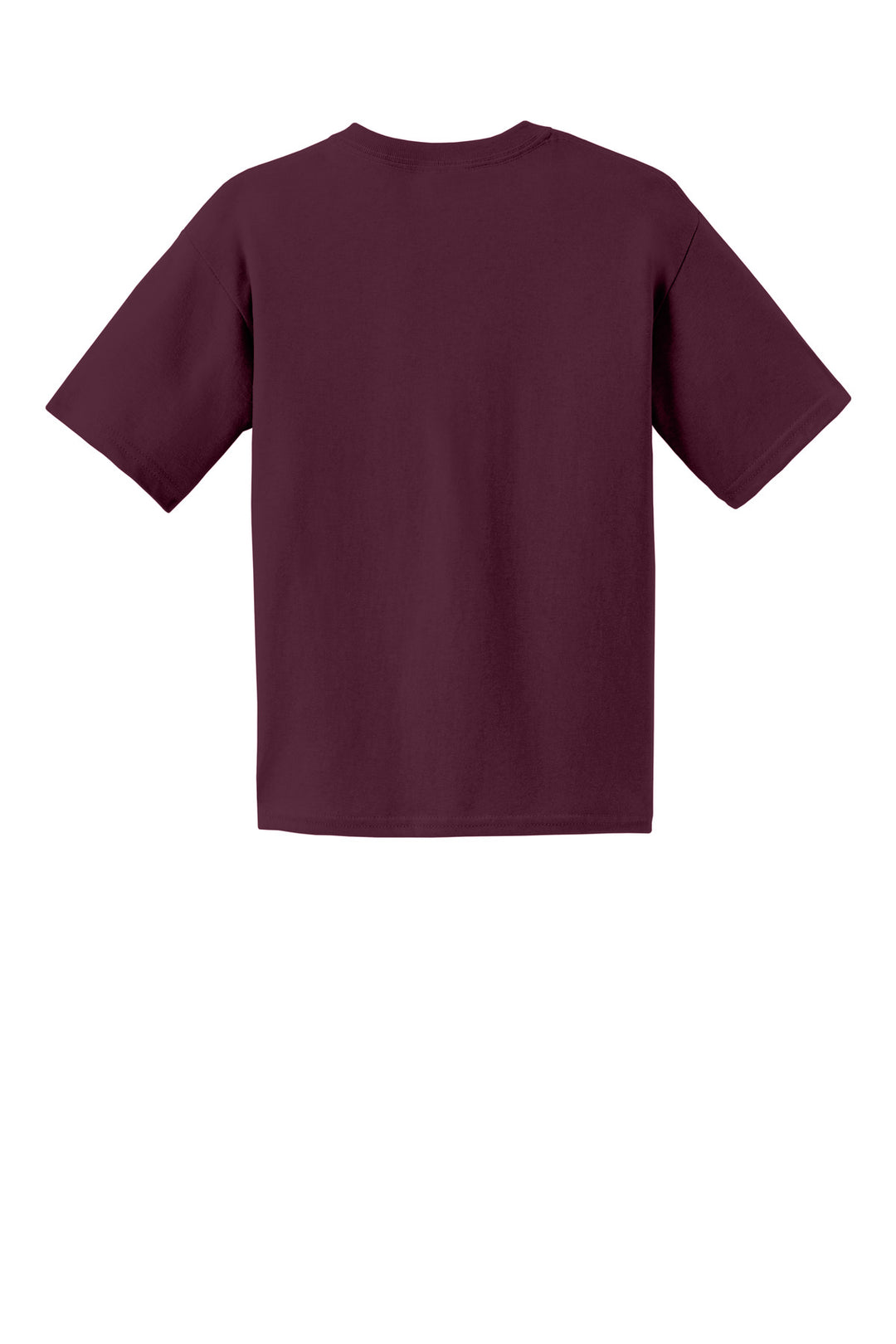 Rear View of Maroon Gildan - Youth Ultra Cotton 100% US Cotton T-Shirt. 2000B