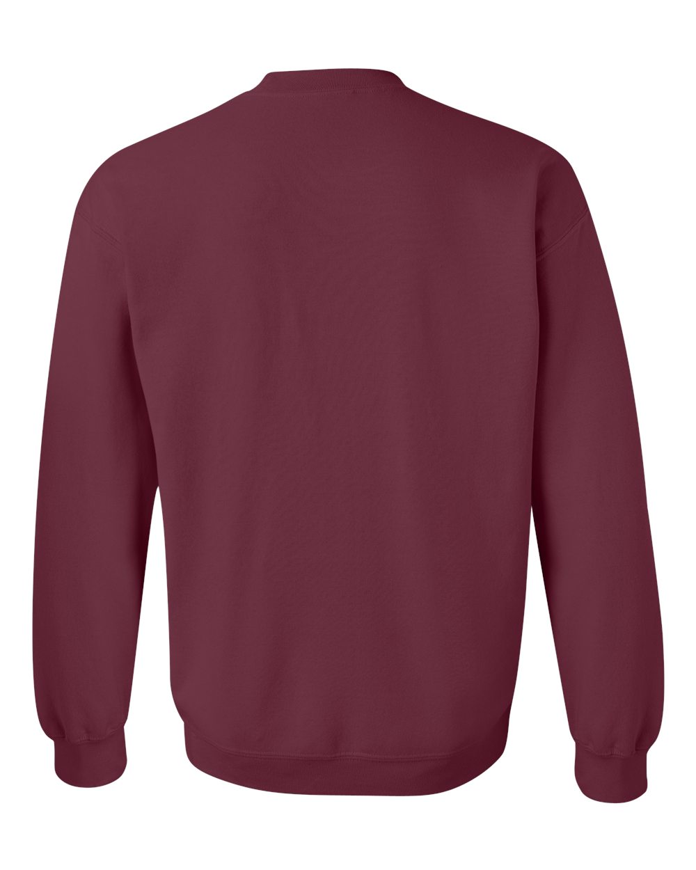 Rear View of Maroon Heavy Blend™ Crewneck Sweatshirt - 18000