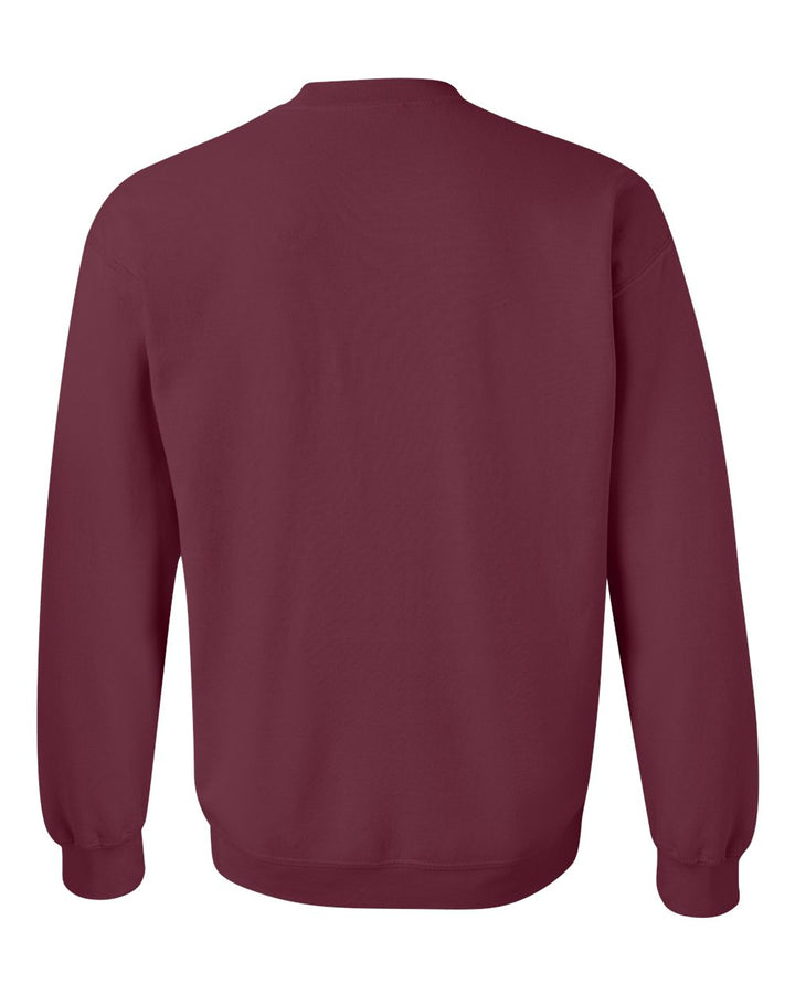 Rear View of Maroon Heavy Blend™ Crewneck Sweatshirt - 18000