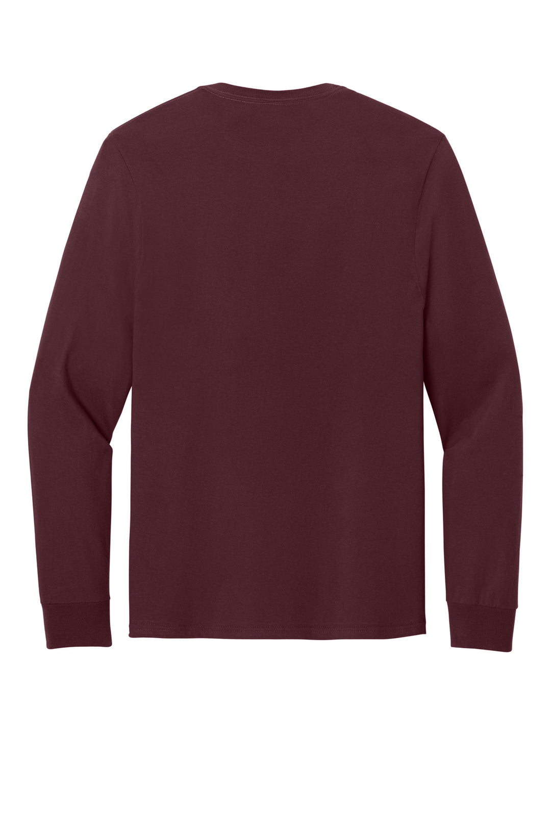 Rear View of Maroon Jerzees Classics Unisex Cotton Long Sleeve T-Shirt 363L