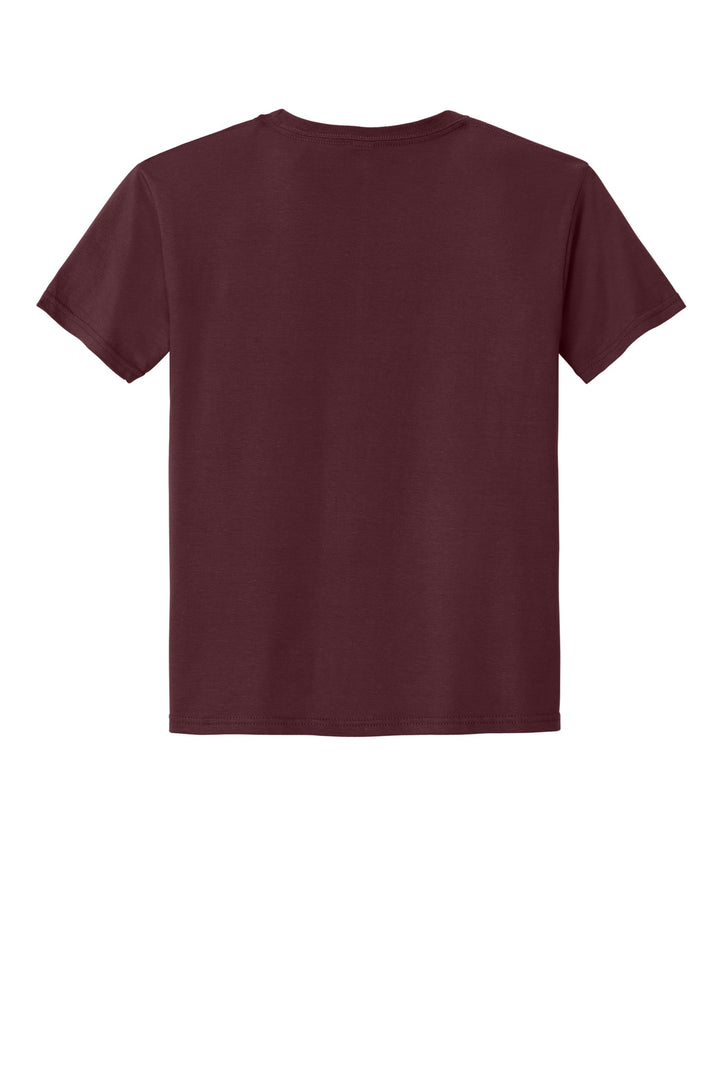 Rear View of Maroon Jerzees Classics Youth Cotton T-Shirt 363Y