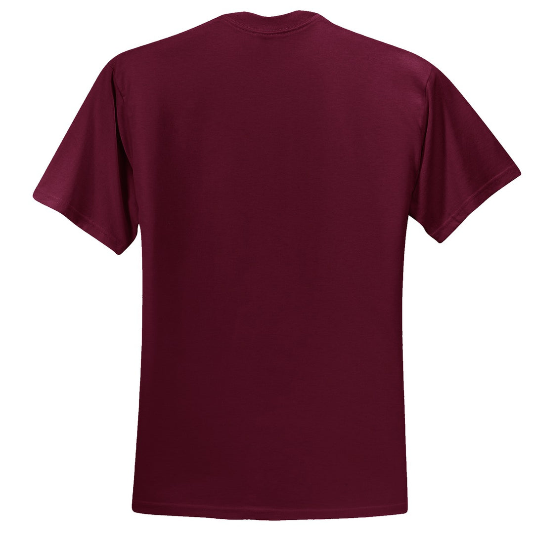 Rear View of Maroon Jerzees - Dri-Power 50/50 Cotton/Poly T-Shirt. 29M