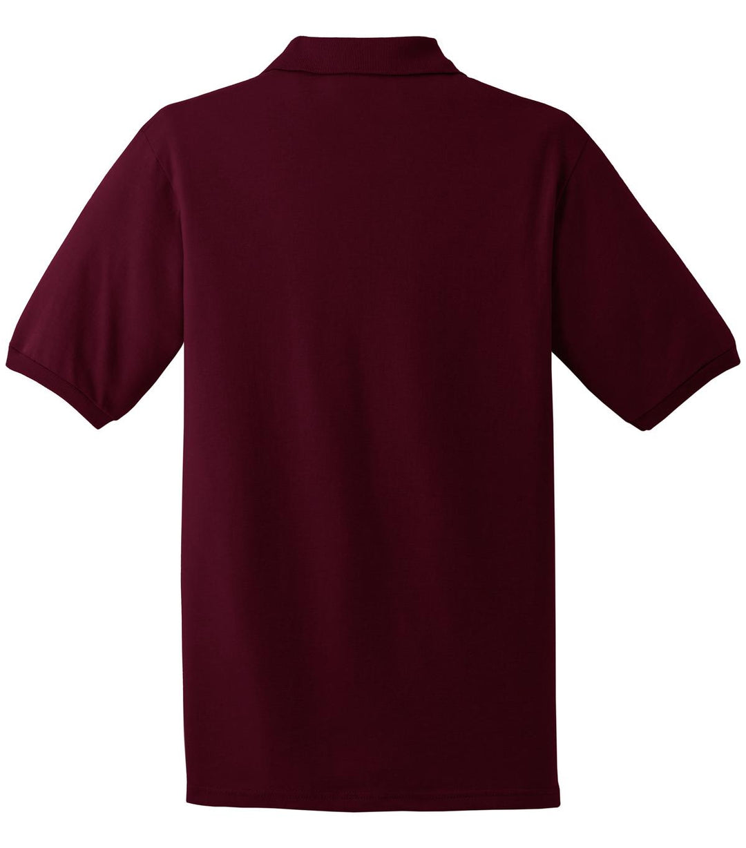Rear View of Maroon Jerzees Dri-Power Sport Shirt. 437M