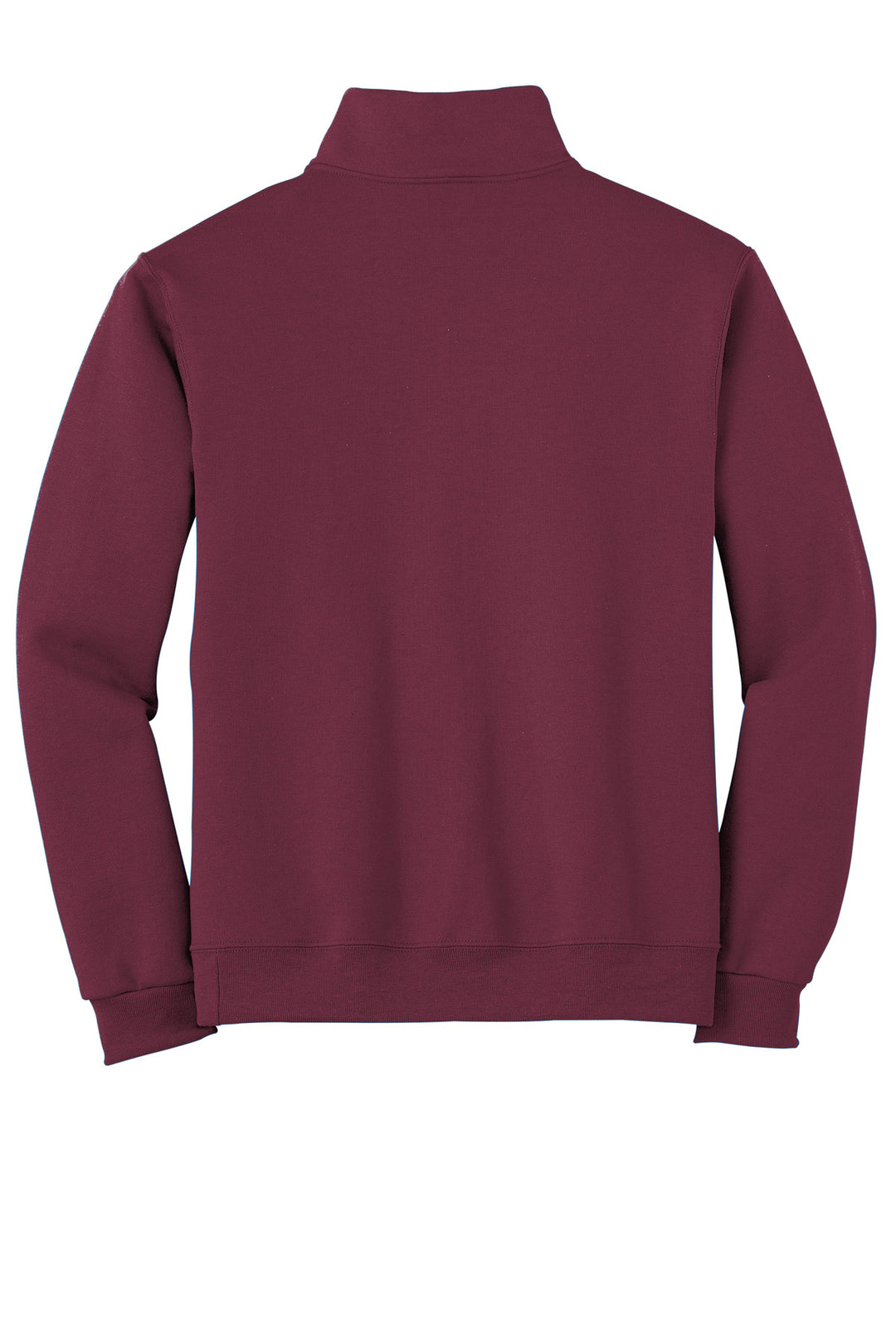 Rear View of Maroon Jerzees - NuBlend 1/4-Zip Cadet Collar Sweatshirt. 995M