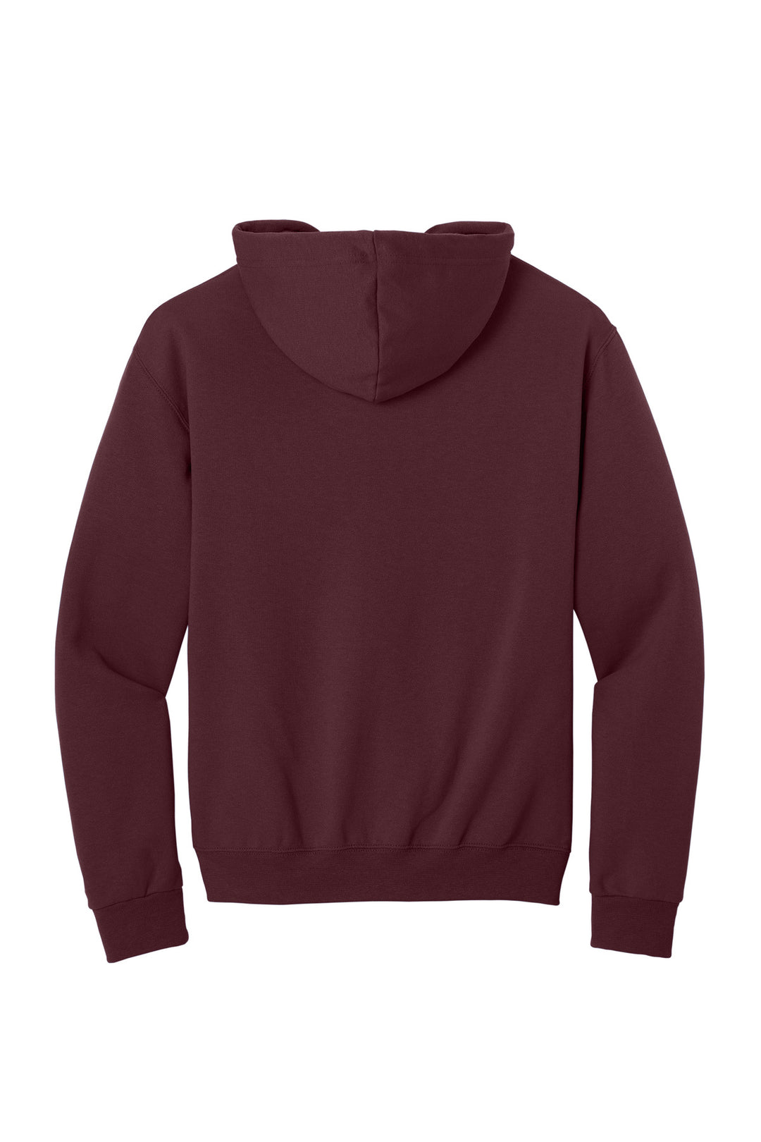 Rear View of Maroon Jerzees - NuBlend Full-Zip Hooded Sweatshirt. 993M