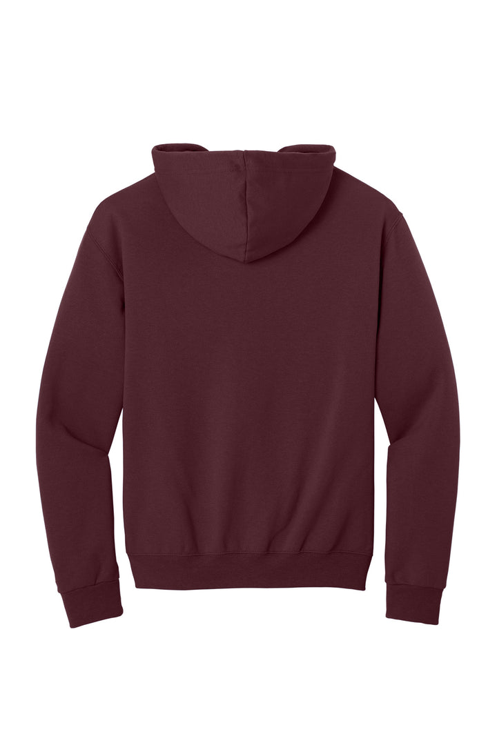 Rear View of Maroon Jerzees - NuBlend Full-Zip Hooded Sweatshirt. 993M