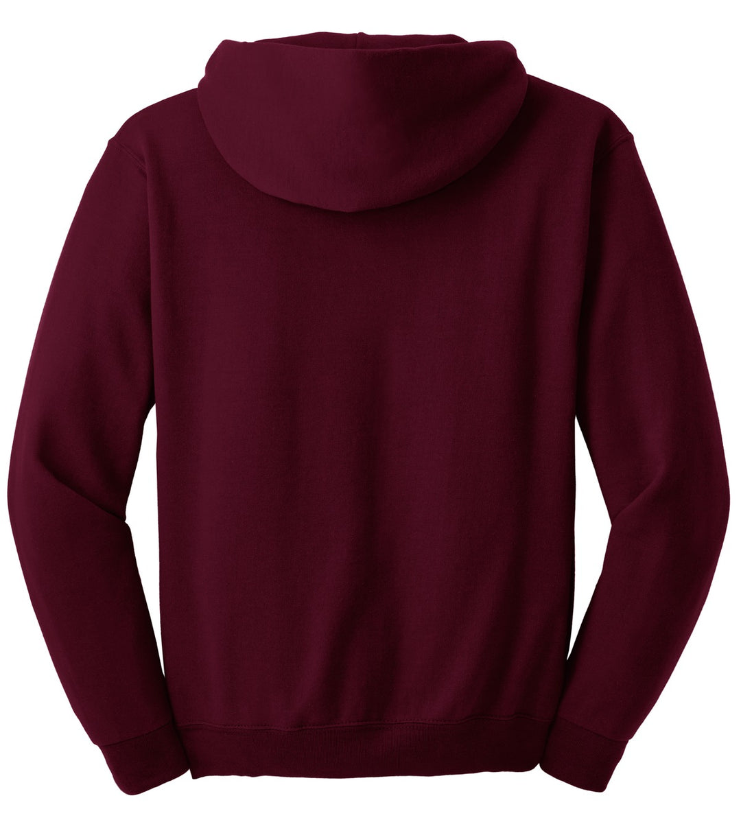 Rear View of Maroon Jerzees Super Sweats NuBlend - Pullover Hooded Sweatshirt. 4997M