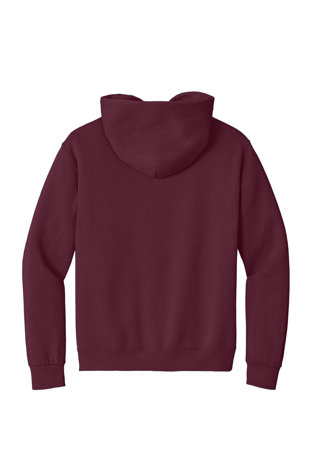 Rear View of Maroon Jerzees Super Sweats NuBlend - Pullover Hooded Sweatshirt. 4997M