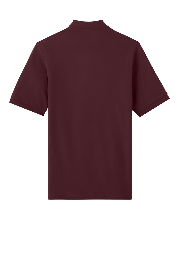 Rear View of Maroon Jerzees Unisex Premium Ring Spun Cotton Pique Sport Shirt 443M
