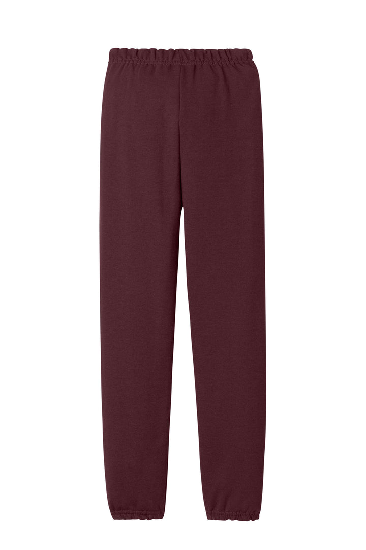 Rear View of Maroon Jerzees Youth NuBlend Sweatpant 973B