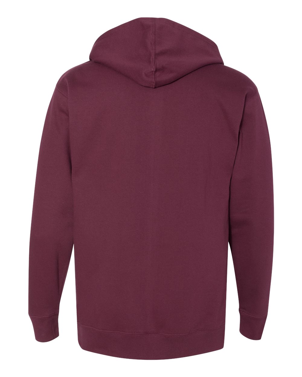 Rear View of Maroon Midweight Hooded Sweatshirt - SS4500