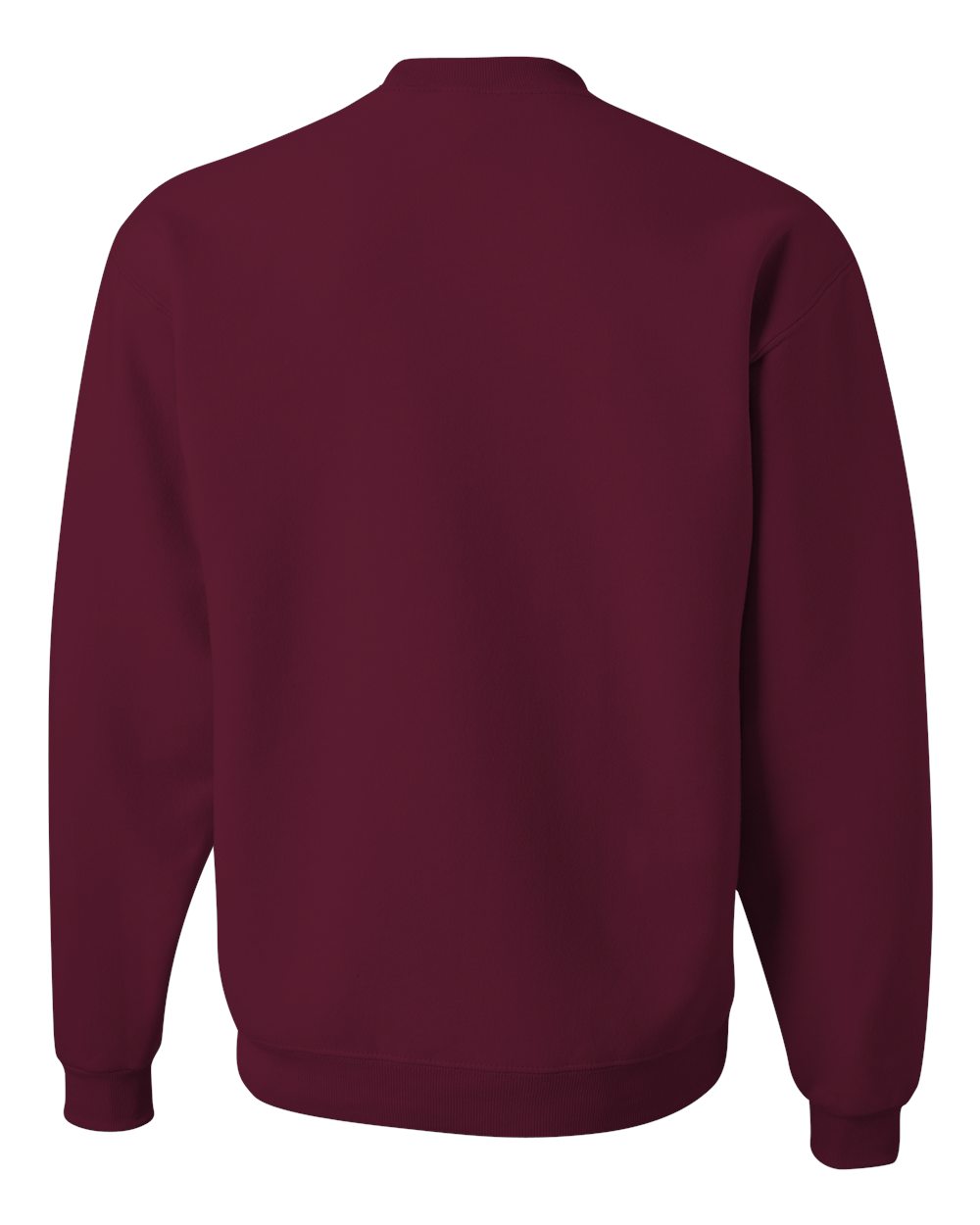 Rear View of Maroon NuBlend® Crewneck Sweatshirt - 562MR