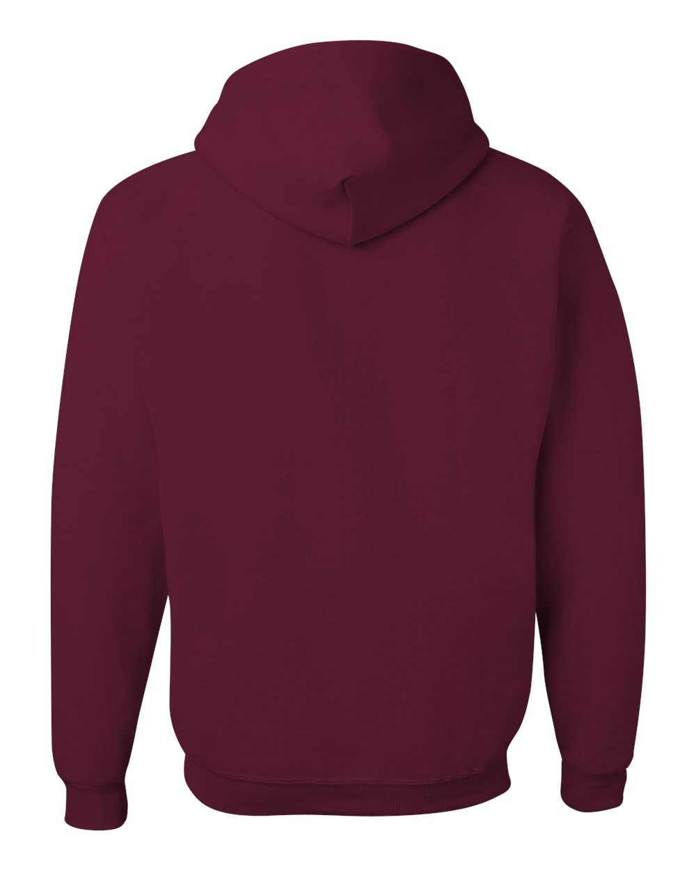 Rear View of Maroon NuBlend® Hooded Sweatshirt - 996MR