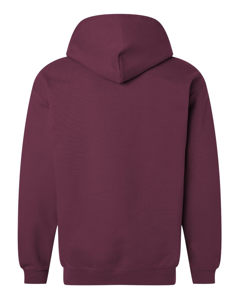 Rear View of Maroon Softstyle® Full-Zip Hooded Sweatshirt - SF600
