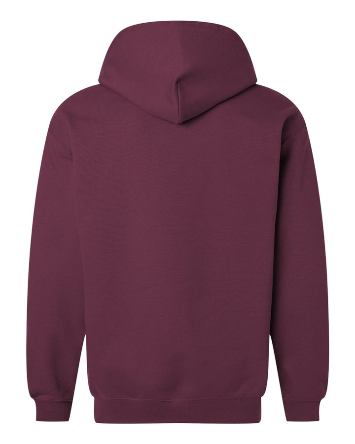 Rear View of Maroon Softstyle® Full-Zip Hooded Sweatshirt - SF600