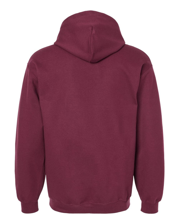 Rear View of Maroon Softstyle® Midweight Hooded Sweatshirt - SF500