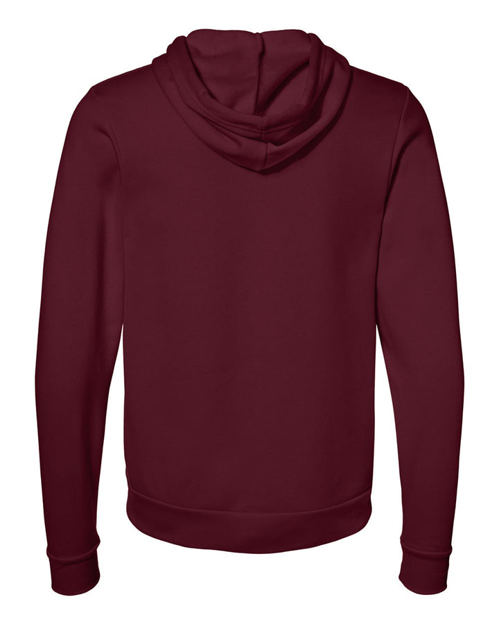 Rear View of Maroon Sponge Fleece Full-Zip Hoodie - 3739