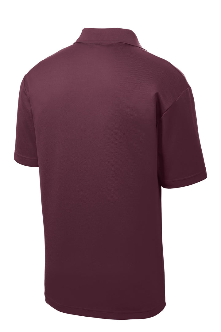 Rear View of Maroon Sport-Tek PosiCharge RacerMesh Polo. ST640